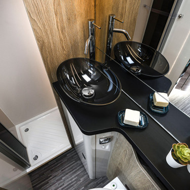 K Yacht 59 Bathroom Sink and shower